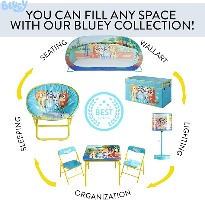 Idea Nuova Bluey Toddler 19” Folding Saucer™ Chair, Ages 3+ - Image 5