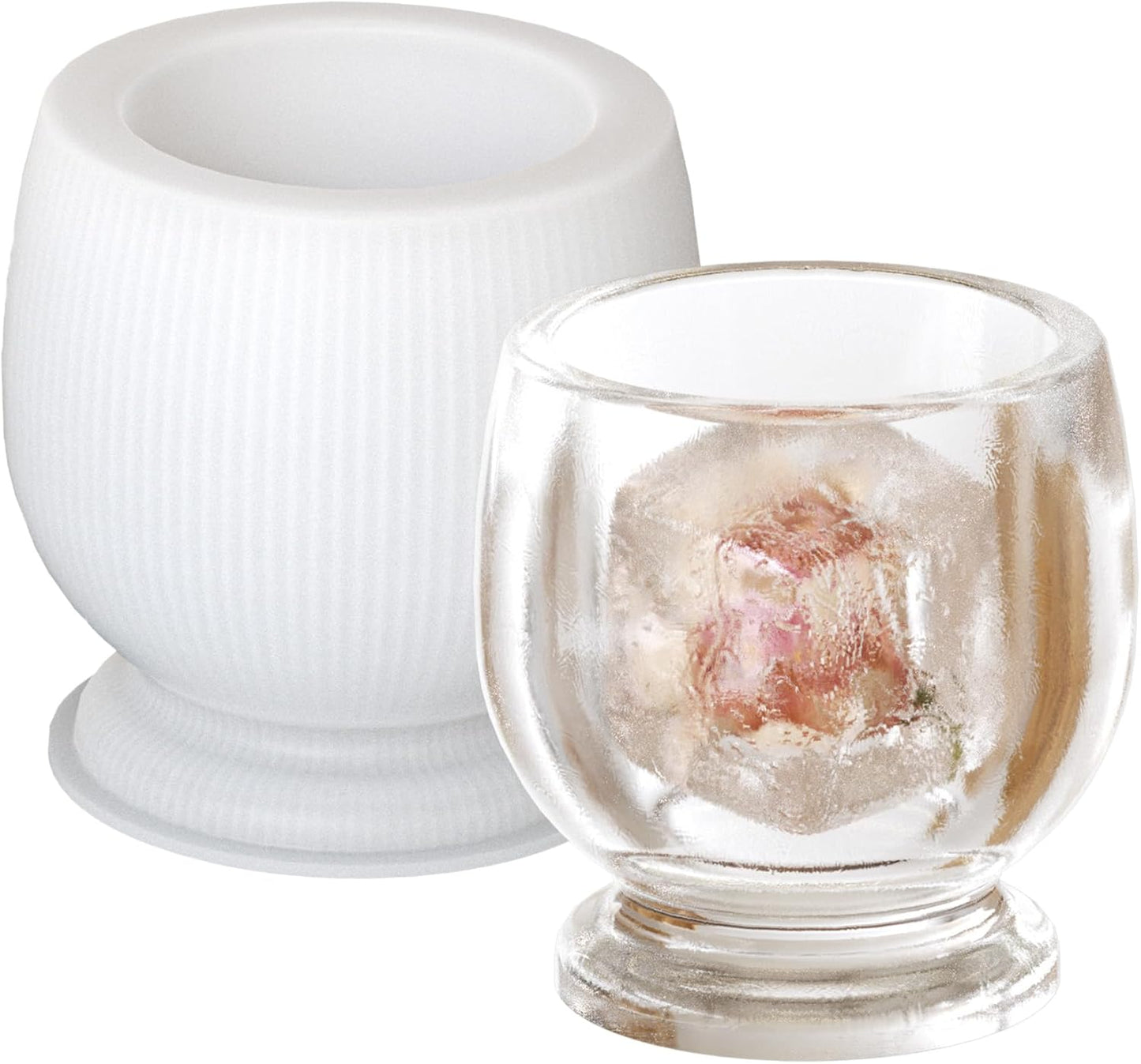 Bottle Resin Mold Candle Holder - Resin Casting Silicone Molds for Home Decor & Candle Making Wave Spiral Mold