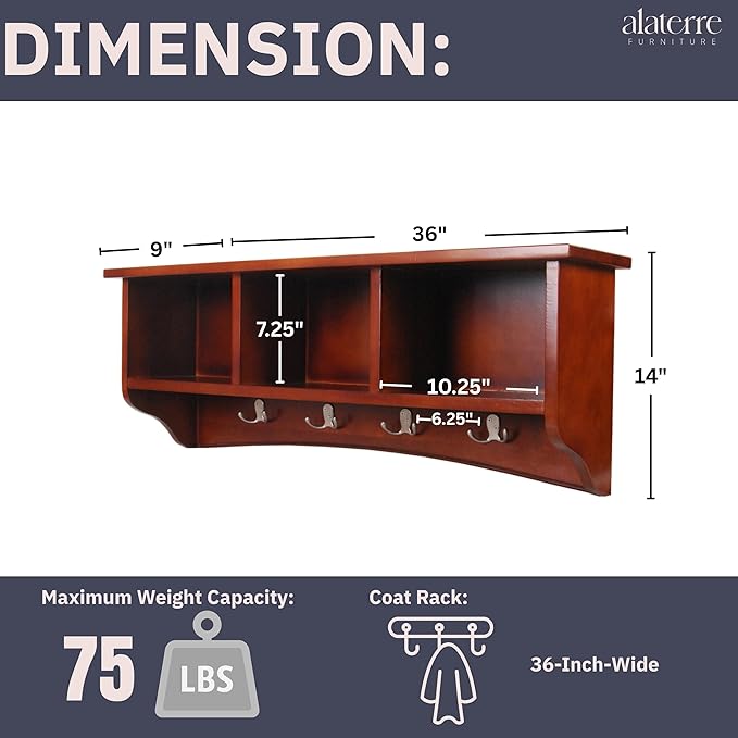 Shaker Cottage Wall-Mounted Coat Rack - Image 3