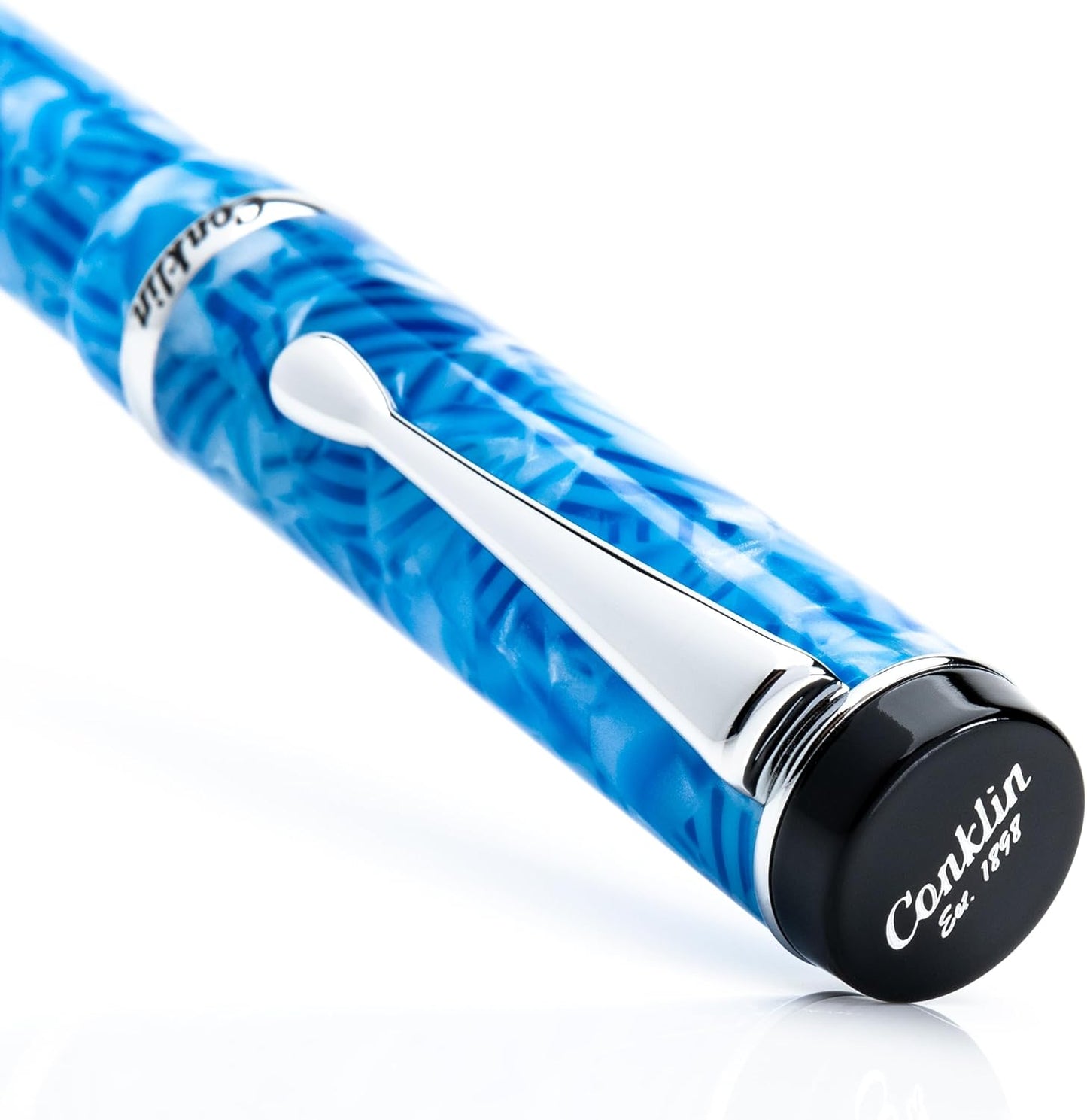 Conklin Duragraph Fountain Pen Ice Blue - Broad Nib, Elegant Writing Instrument with Cool Blue Finish