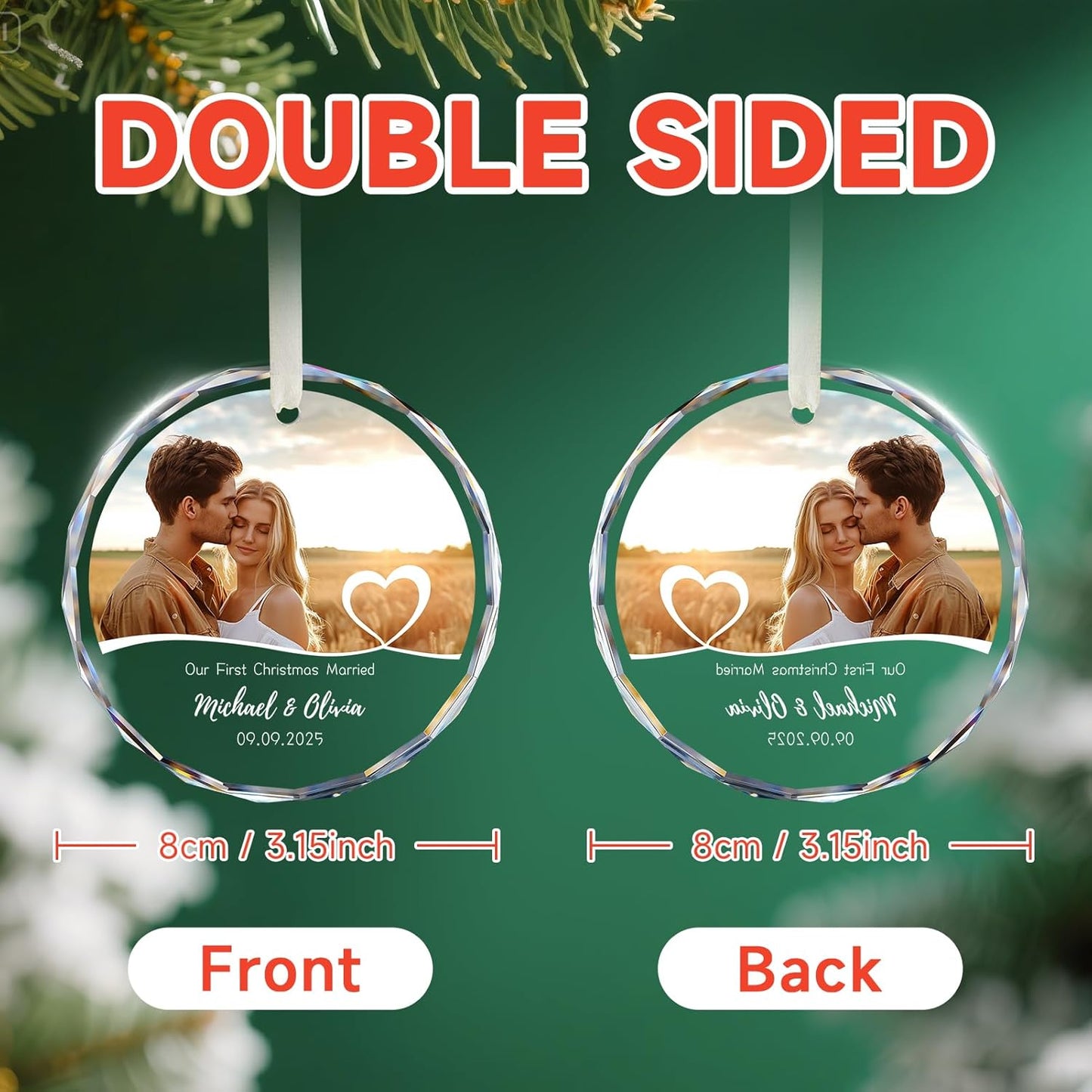 Personalized First Christmas Engaged Ornaments, Engagement Gifts for Couples 2025, Bride to be Gifts for Newly Engaged Couples, Engagement Ornament 2025, Christmas Tree Ornaments