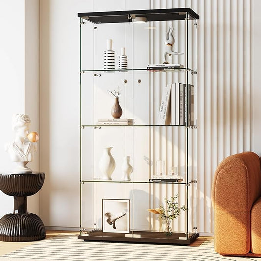IDEALHOUSE Tempered Glass Display Cabinet by IDEALHOUSE