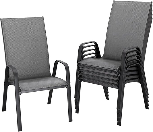 JEAREY Patio Dining Chairs Set of 6, Outdoor Stackable Dining Furniture Set by JEAREYOutdoorsCollection