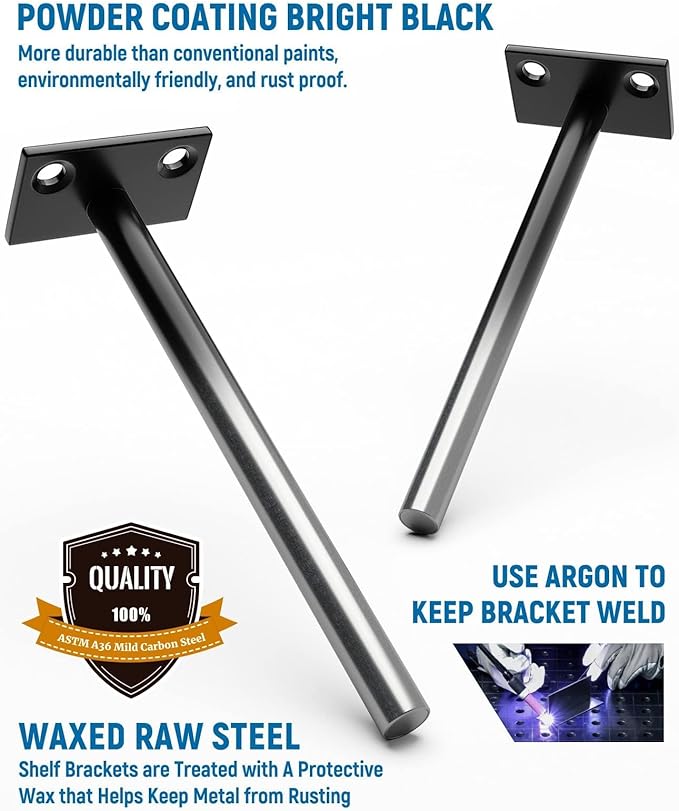 LEOPO 24-Pack 10 inch Floating Shelf Brackets, Hidden Shelf Bracket - Image 4
