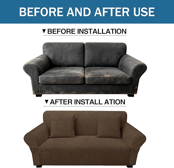 Loveseat Slipcover with 2 Pillow Cover - Image 8