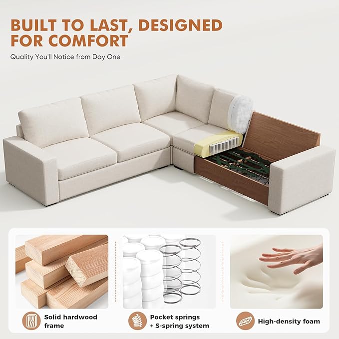 ABCASA 85'' Modern Couches for Living Room, 3 Seater Comfy Sofa - Image 7