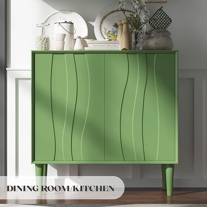 Easyego 31.5″ Mid Century Modern Sideboard Buffet Cabinet, Dining Room - Image 6