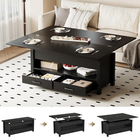 Garvee 40" Coffee Table Lift Top, Converts to Dining Table by Garvee