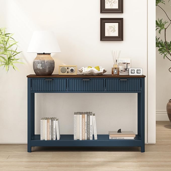 RUSTOWN Fluted Wood Console Table - Image 7