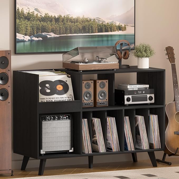 LELELINKY Large 48'' Record Player Stand by LELELINKY