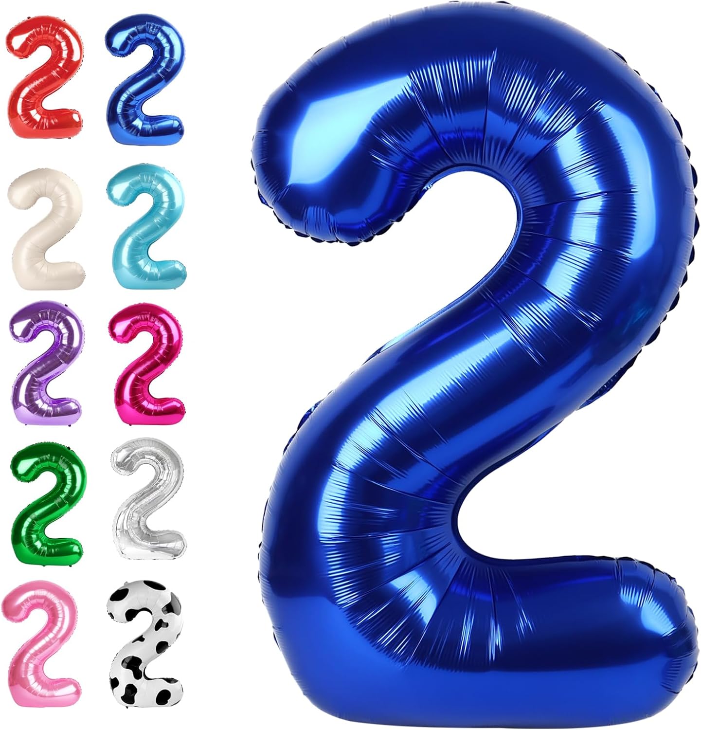 Big 40 Inch Night Blue 2 Number Balloon Birthday Decoration, Night Blue Number 2 Helium Balloons 12 20 22 23 24 26 28 32 42 Celebration, Boy Girl Baby Anniversary Party Graduations Supplies
