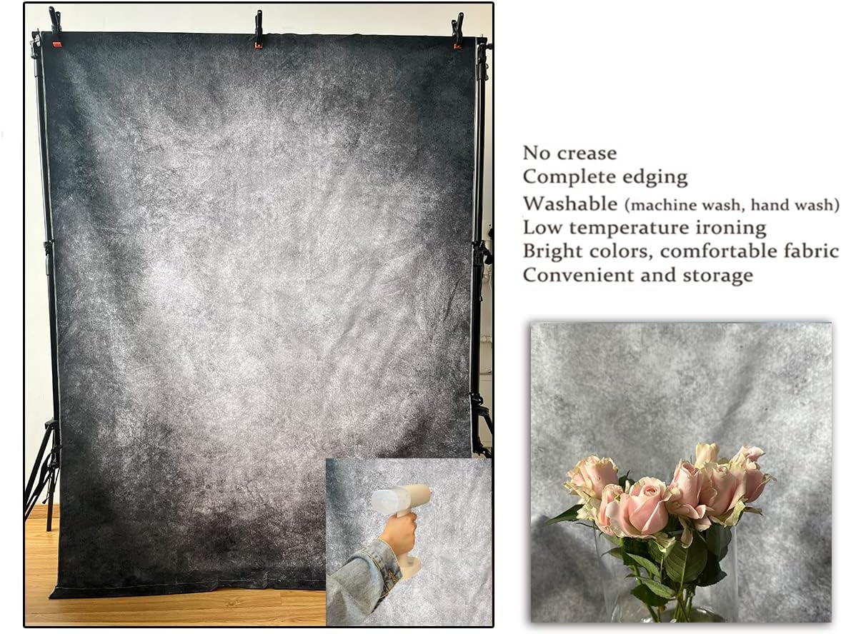 6x9ft Abstract Black Gray Portrait Photography Backdrops Photo Studio Prop Background for Children Adult