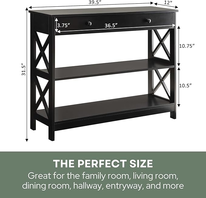 Convenience Concepts Oxford 1-Drawer Console Table 39.5" - Image 3