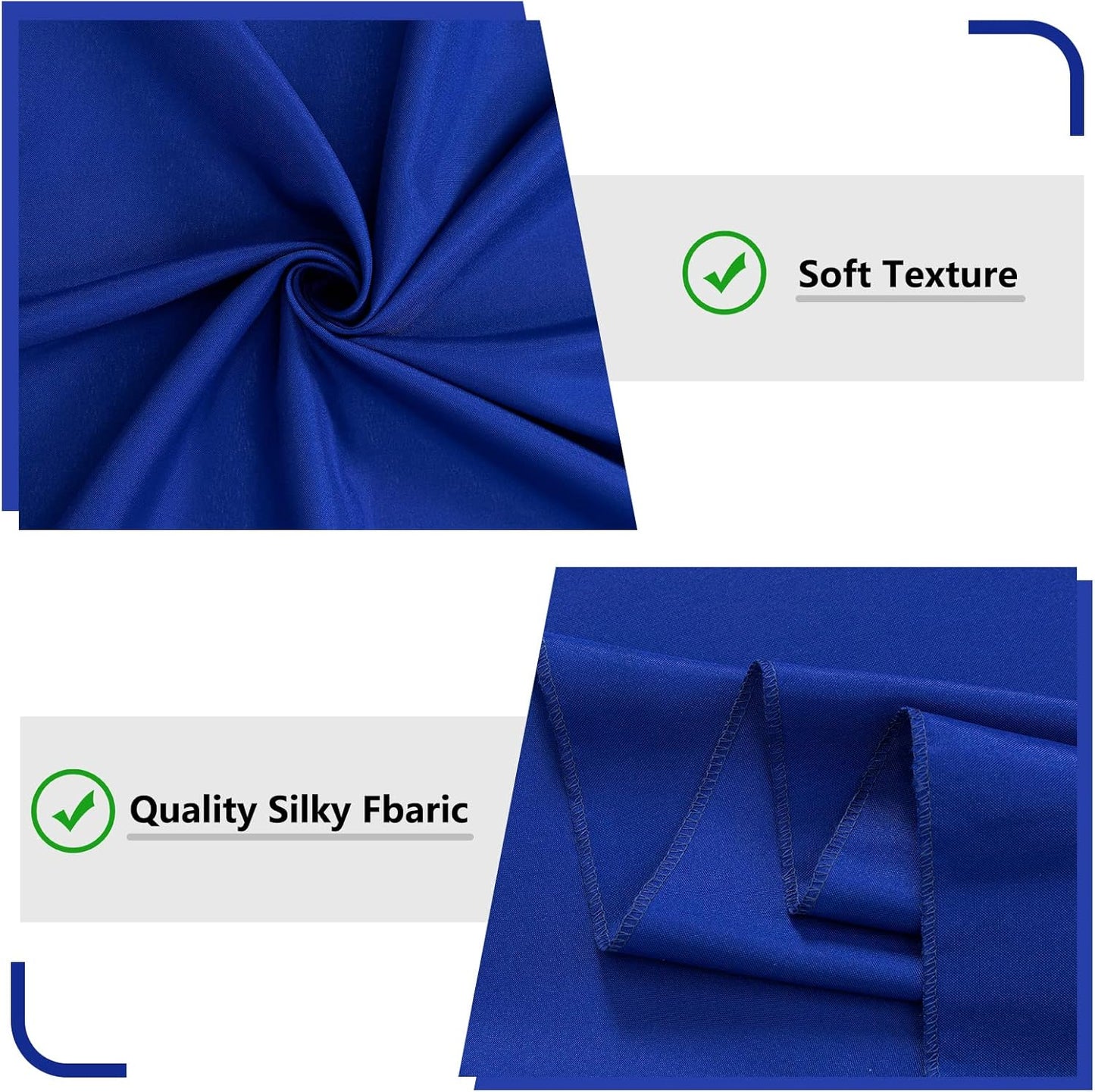 10ft x 10ft Royal Blue Backdrop Curtains for Party Stage Wedding Ceremony Light Filtering Curtains Photography Backdrop for Baby Showers Rod Pocket Home Sliding Door Decoration, 5ft x 10ft, 2 Panels