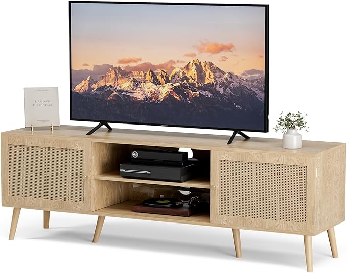 ZttRiee TV Stand for TVs up to 65'', Entertainment Center - Image 8