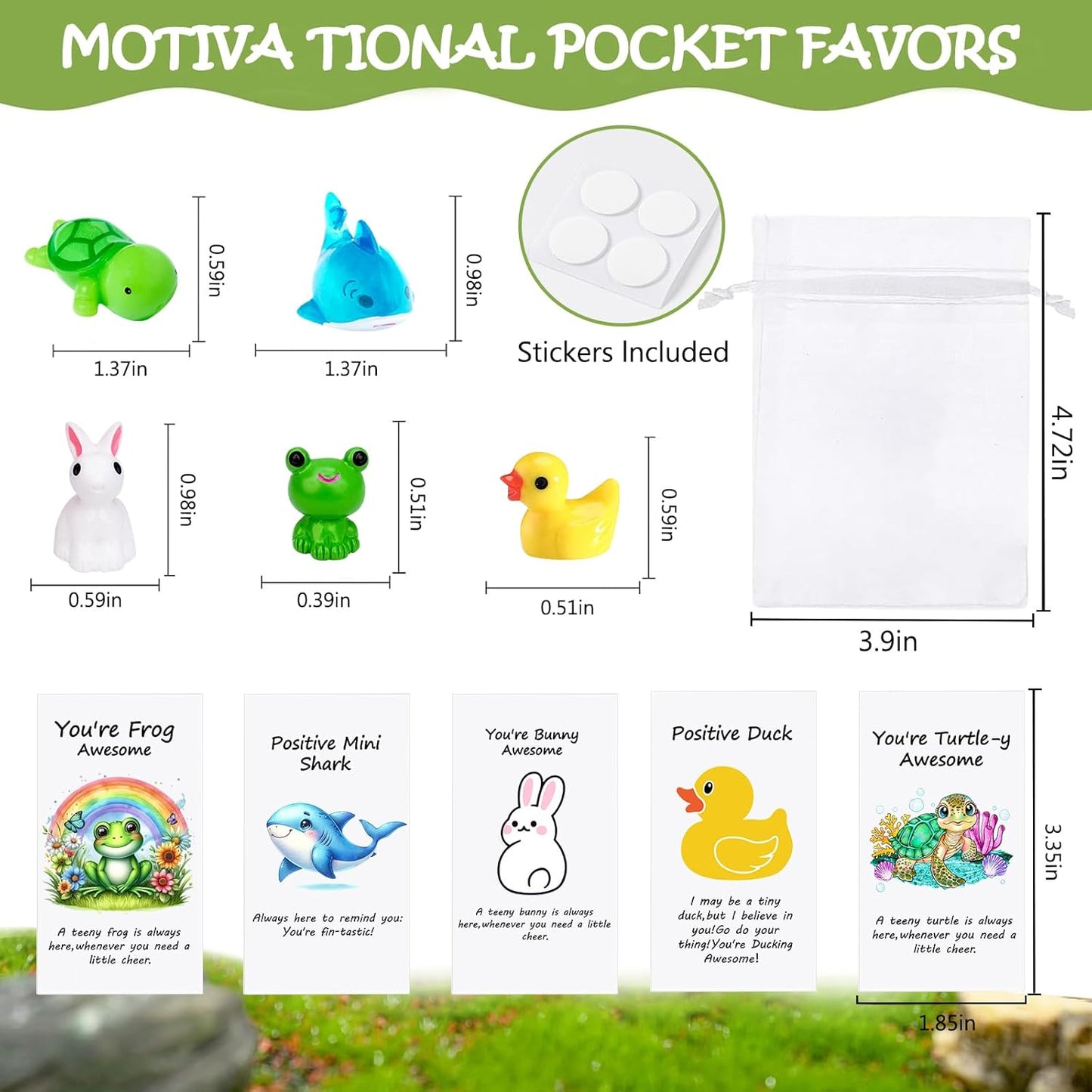 20 Set Employee Appreciation Gifts Bulk for Thank You Staff Back to School Student Teacher Office Coworker Nurse Pocket Gift Favors Animal Pun Inspirational Note Cards Turtle Shark Frog Duck Favors