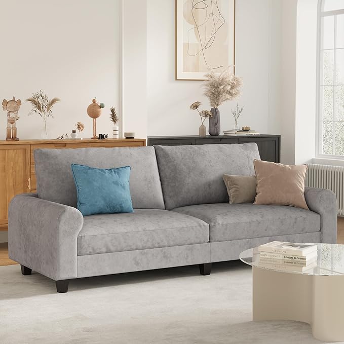 EASE MOOSE 88.5" Large Seat Velvet Loveseat Sofa, Soft Deep Seat Couches - Image 3