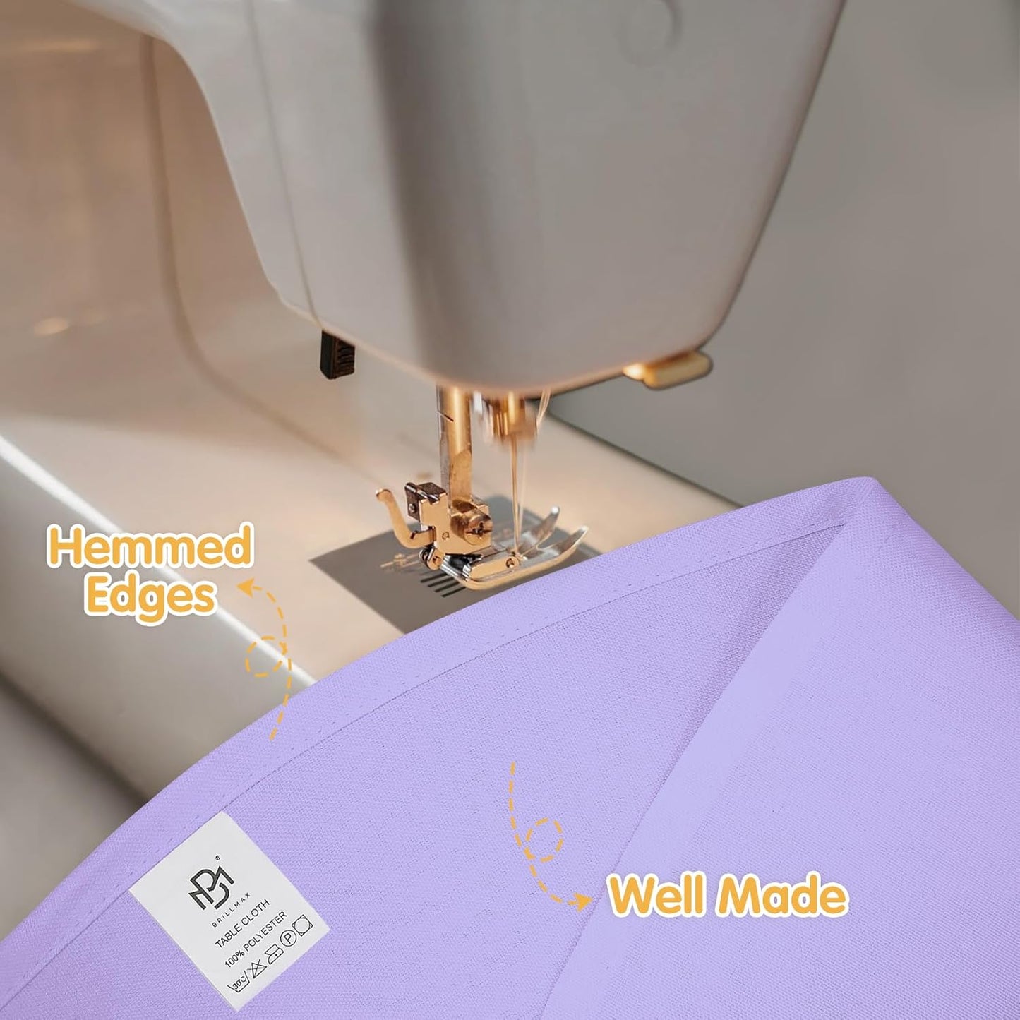 BRILLMAX 4 Pack Lavender Round Tablecloths 132 Inch - Circle Bulk Linen Polyester Fabric Washable Table Cloth Cover for Wedding Reception Banquet Birthday Party Buffet Restaurant