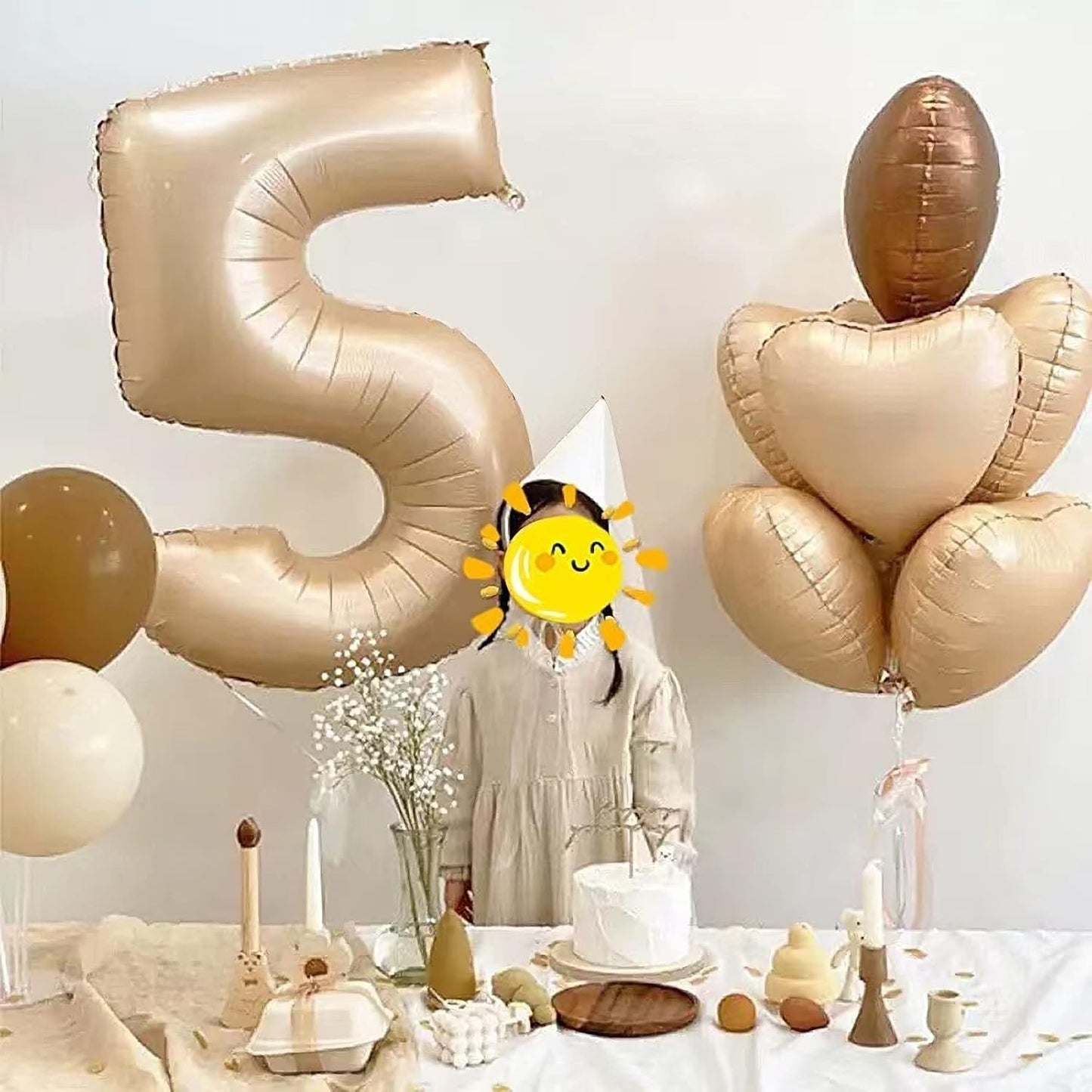 10pc Cream White Heart Balloons - 18 Inch Sand White Heart Shapes for Baby Showers, Weddings, Valentine's Day Decorations