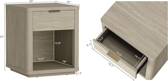 Eco-Friendly Nightstand in Natural Finish Made from Sustainable Wood - Image 3