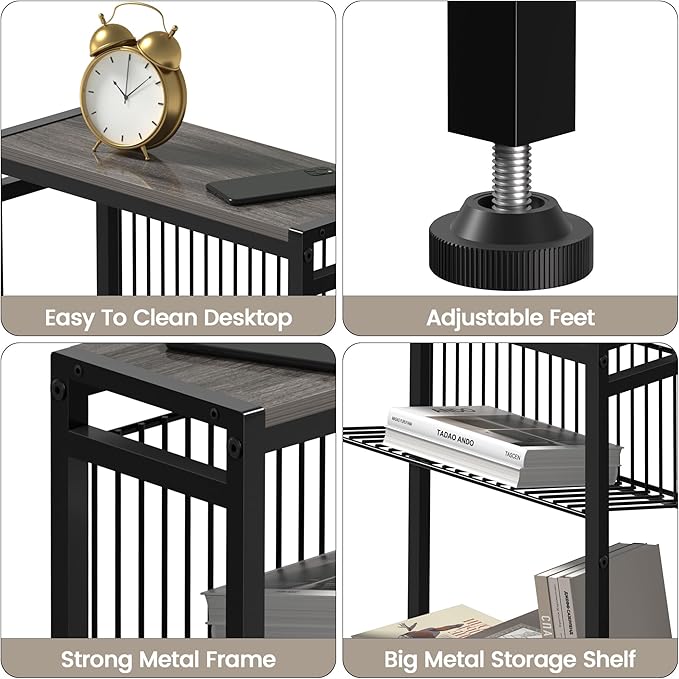 End Table for Small Space, 3-Tier Narrow Side Table - Image 5