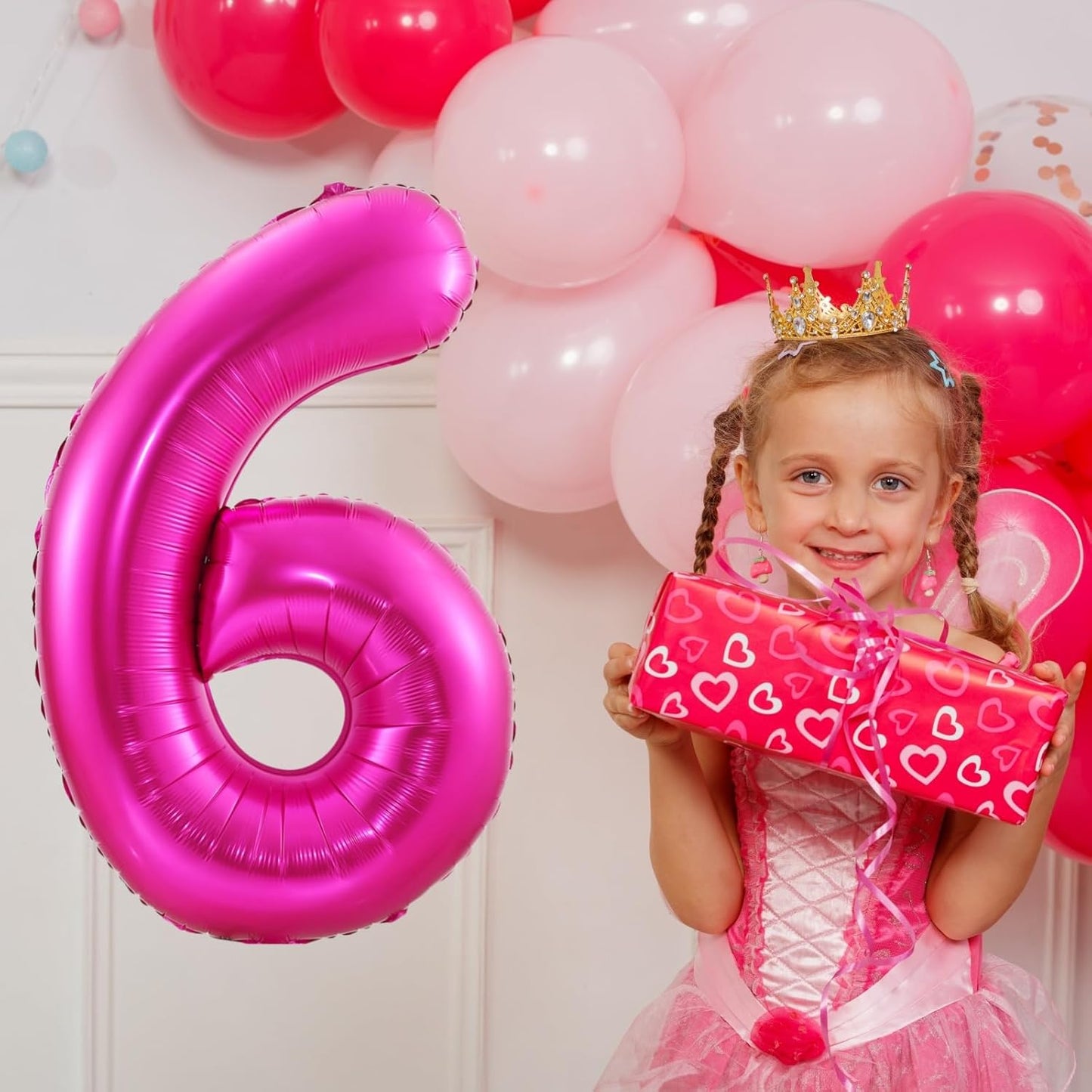 Hot Pink 1 Balloon,40 Inch Number 1 Balloon,1st Birthday Balloon Decorations, Foil Mylar Helium 1 Balloon Number for Birthday Party Decorations