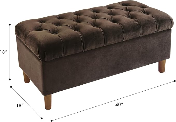 Homepop Home Decor | Tufted Ainsley Button Storage Ottoman Bench - Image 3