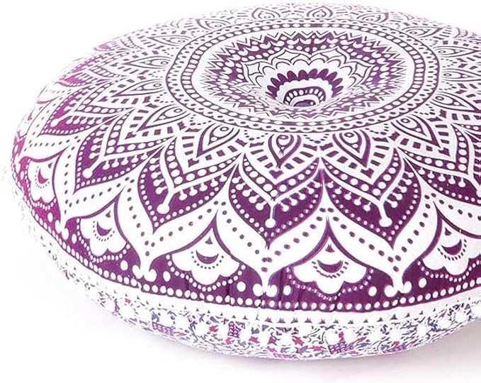 Mandala Floor Pillow Cover Meditation Cushion Seating Throw Hippie Round by EyesofIndia