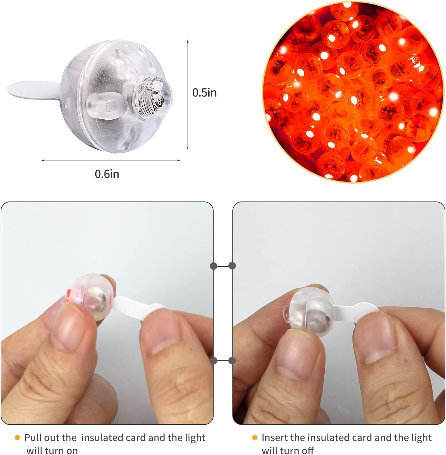 100pcs Red LED Balloon Light, Mini Led Lights Small Round Led Ball Lamp for Paper Lantern Balloon Indoor Outdoor Party Event Fun Birthday Party Wedding Decoration Supplies