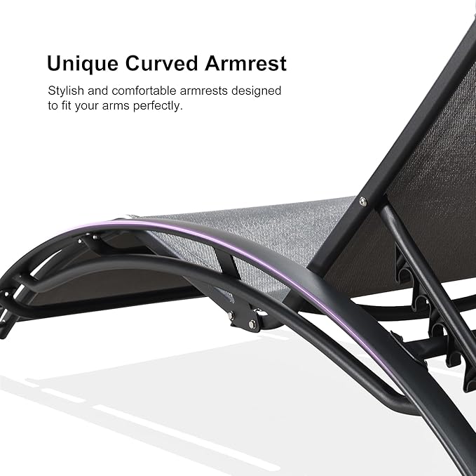 PURPLE LEAF Patio Oversized Chaise Lounge Chair Set - Image 6