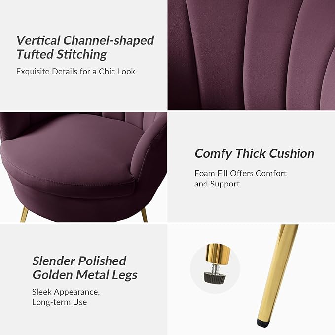 HULALA HOME Modern Velvet Accent Chairs Set of 2 - Image 6