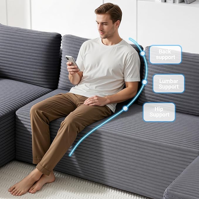 124" Oversized Sectional Couches - Image 5