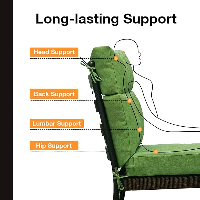 Unimatta Outdoor High Back Chair Cushion Seat Pads, 44 x 21 Inch - Image 4