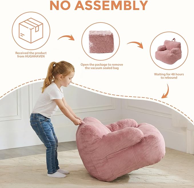 Bean Bag Chairs for Kids with Armrests, Comfy Kids Bean Bag Chair, Stuffed - Image 5