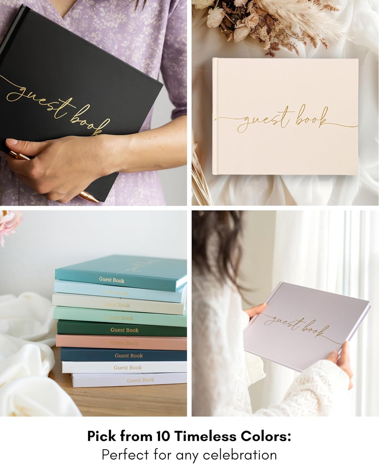 Lamare Blank Page Wedding Guest Book – Polaroid Guest Book for Wedding Reception, Baby Shower, Birthday, Bridal Shower and Special Event Guestbook – A Stylish Sign in Book for Party
