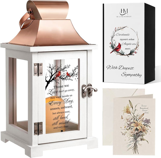 Memorial Lantern, Bereavement Sympathy Gifts for Loss of Loved One Mother Father Brother Sister, Sympathy Lantern Condolences Funeral Gifts in Memory of Loved One with LED Candle