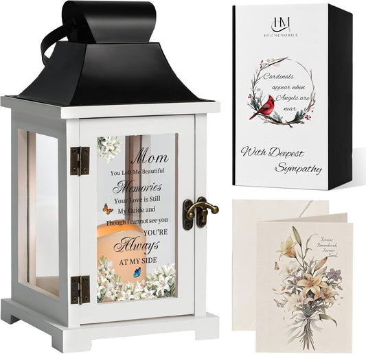 Memorial Lantern Bereavement Sympathy Gifts in Memory of Loved One Memorial Gifts for Loss of Mother Remembrance Gifts for Loss of Mom with LED Candle