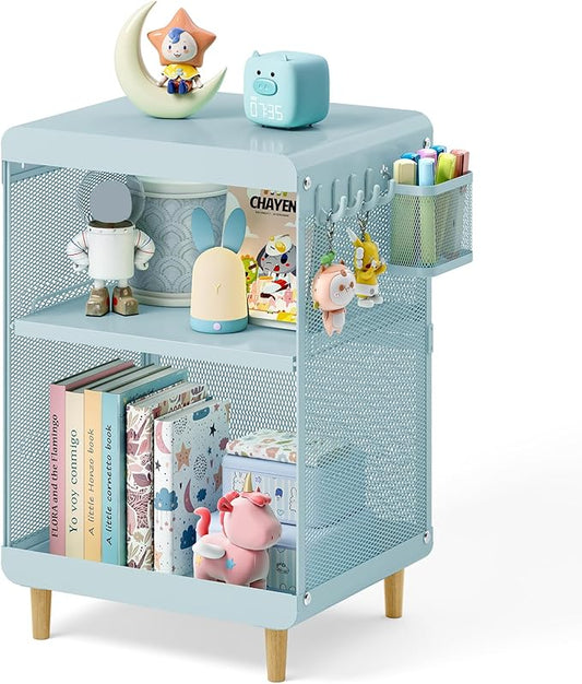 SYKIARIOL Kids Nightstand for Girls, Metal Bedside Table by SYKIARIOL