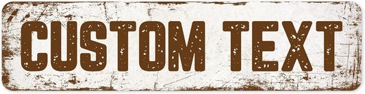 Custom Sign, Custom Street Sign, 11 Font Colors, 13 Font Styles, 4 Hole Options, 22 Sizes, 8x32 Inches, Rust Free DiBound, Fade Resistant, Made in USA by My Sign Center (Rustic)