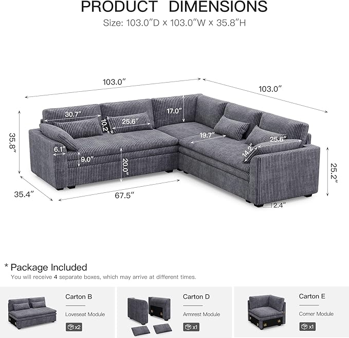 Belffin Large Modular Sectional Sofa - Image 2