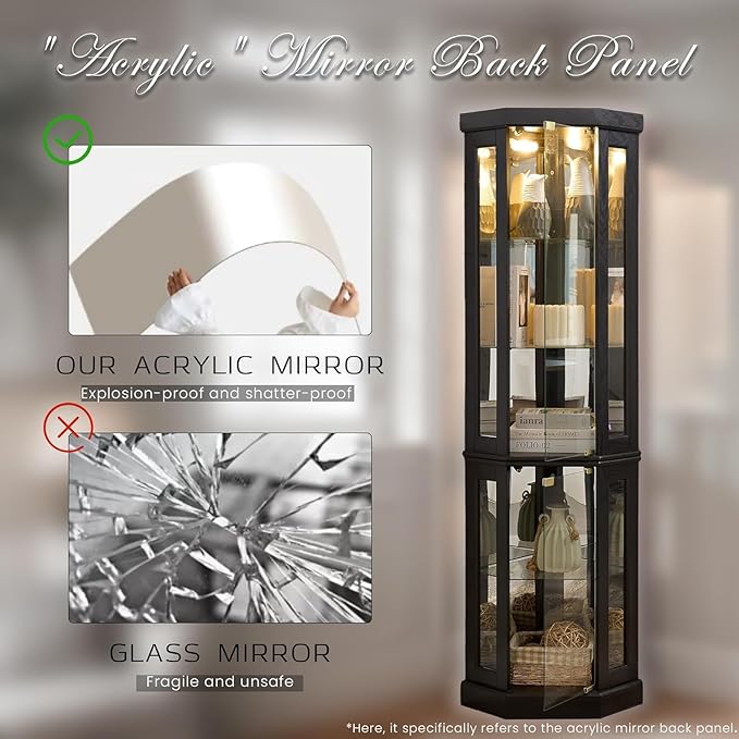 Anwick Corner Display Curio Cabinets - Image 5