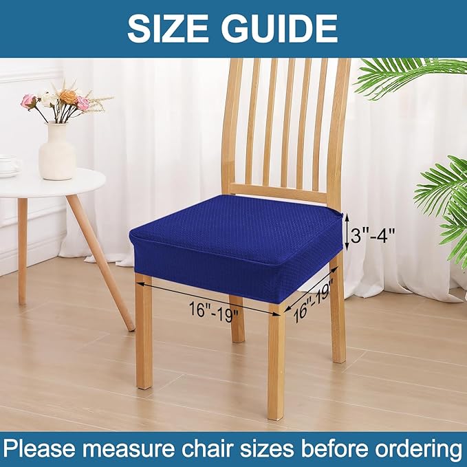 Smiry Waterproof Seat Covers for Dining Room Chairs Set of 2, Stretch Jacquard - Image 2