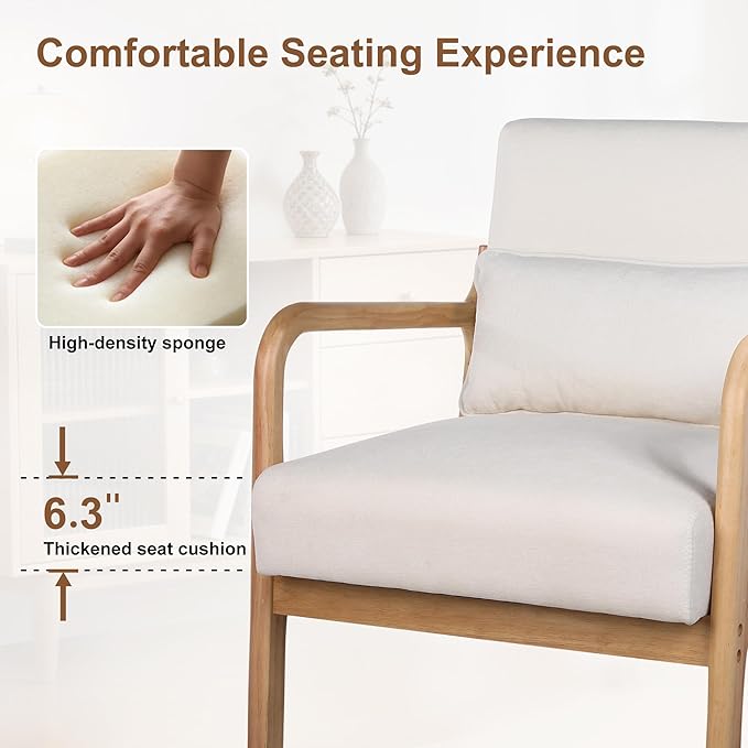 Mid Century Accent Chair, Comfy Arm Chair - Image 5