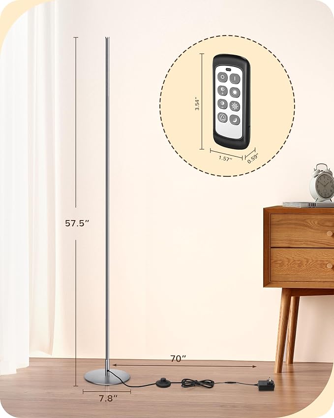 EDISHINE LED Corner Floor Lamp, Minimalist Dimmable Light - Image 7