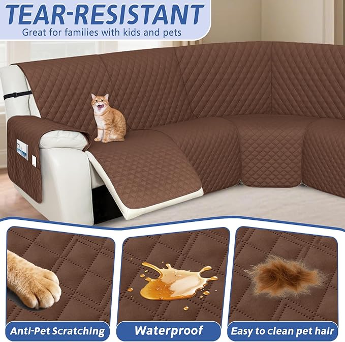Arfntevss Recliner Sectional Couch Covers 1OO% Waterproof L Shape Sofa Cover - Image 5