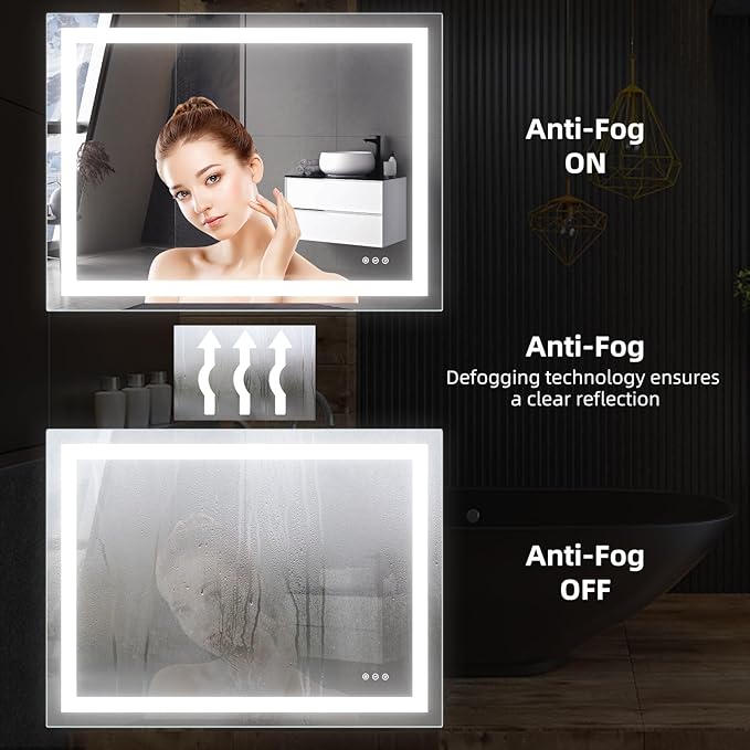 48" L x 36" W LED Bathroom Mirror - Image 5