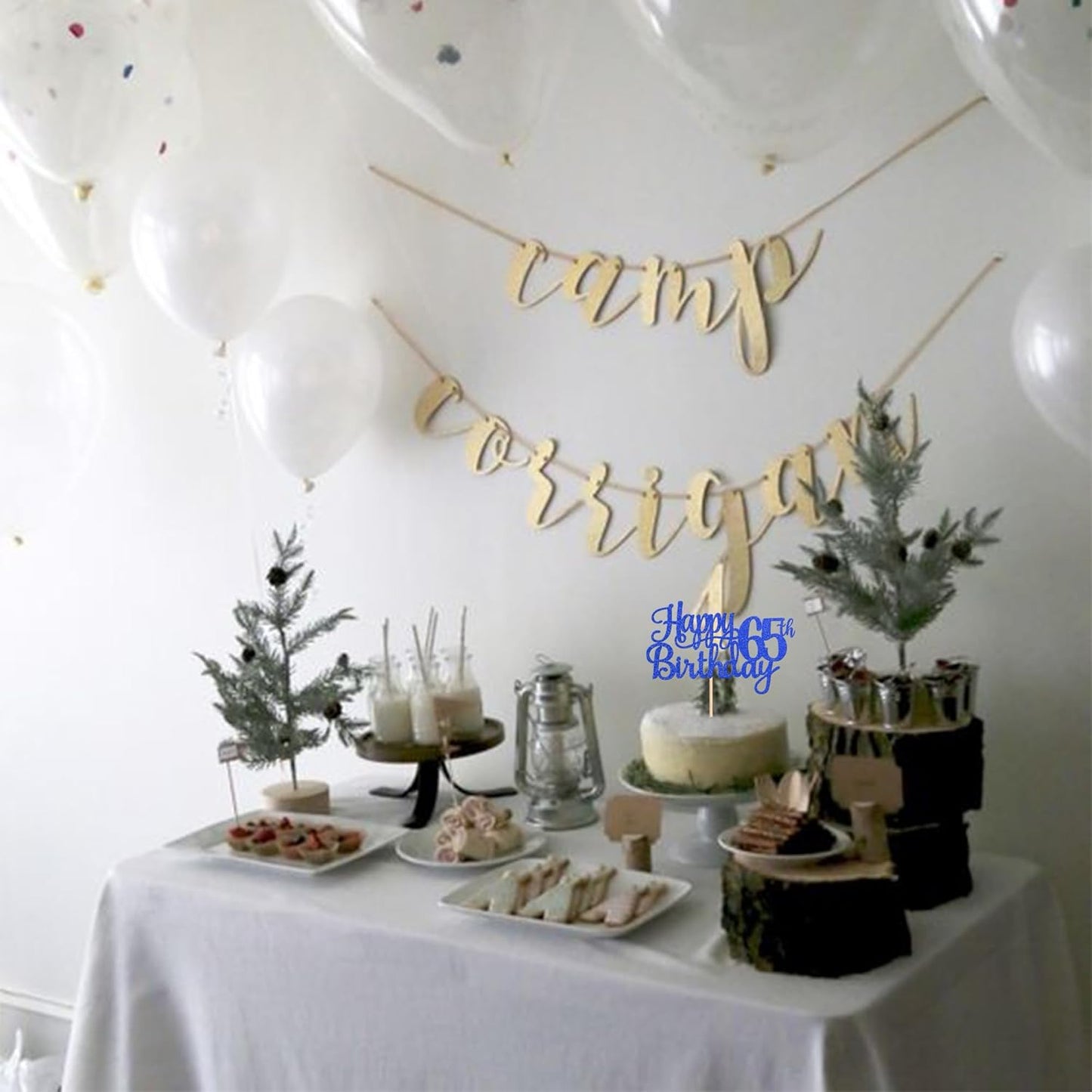 1 PCS Happy 65th Birthday Cake Topper Glitter Cheers to 65 Years Birthday Cake Pick Sixty Five 65 Fabulous Cake Decoration for Happy 65th Birthday Theme Party Decorations Supplies Blue