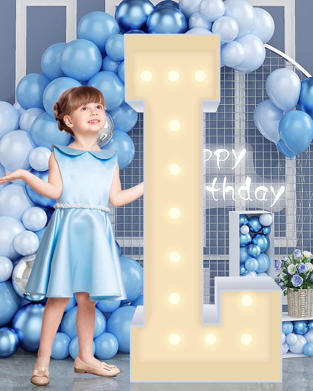 4FT Marquee Plastic Letters L - Light up Letters L Are Made from Corrugated Plastic Board - Quick Assembly Without Tools, Disassembled Components Can Be Used for Garage Sale Signs, Yard Sale Signs