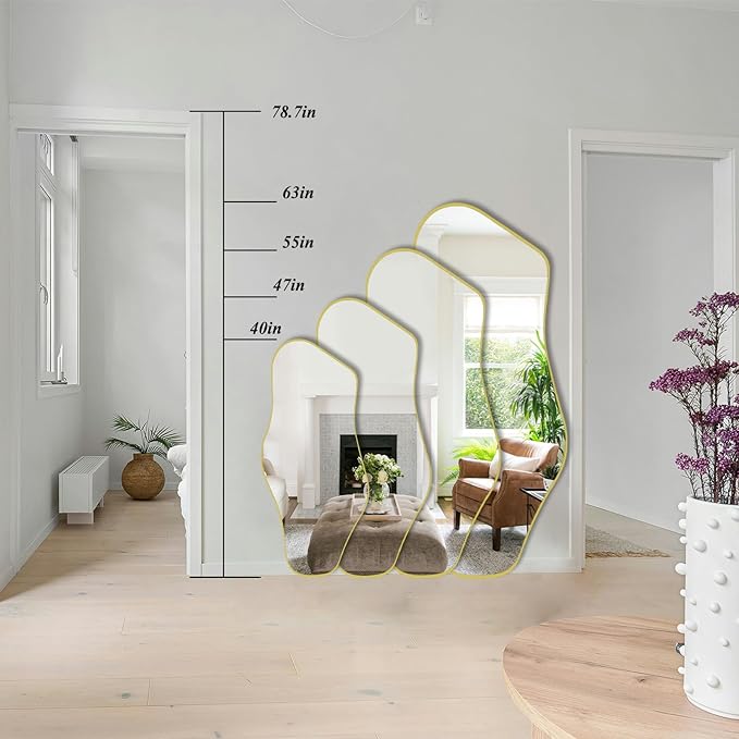 Large Irregular Mirror, Unique Shaped Abstract Wall Mirrors - Image 9