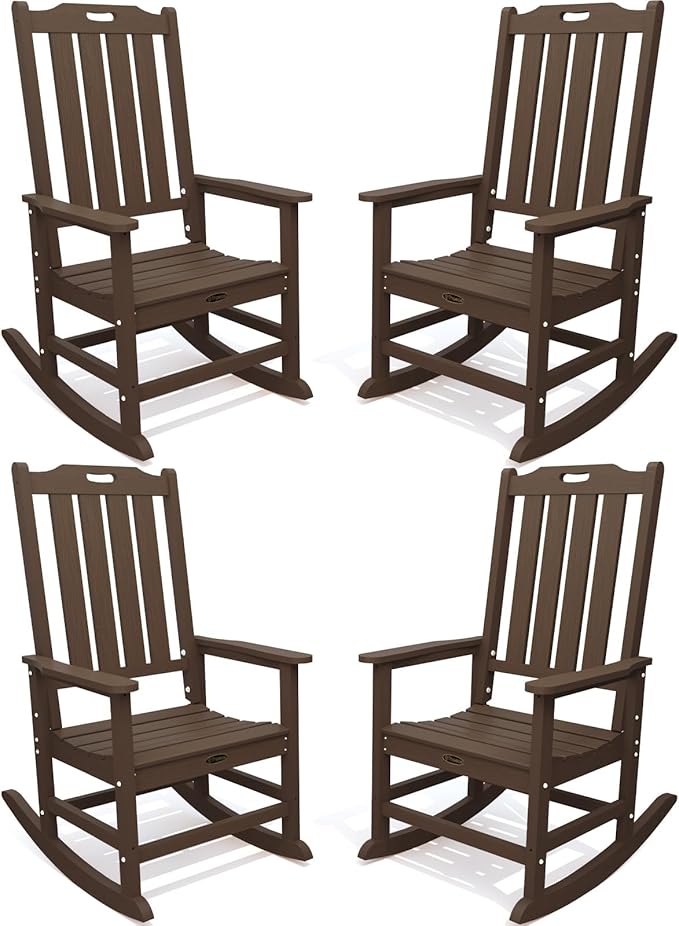 THOEOE Oversized Rocking Chair Set of 4, Outdoor Rocking Chair by THOEOE